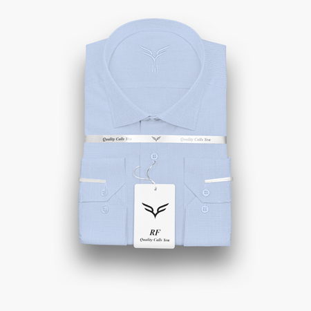 پیراهن مردانه آبی آسمانی روشن فلورا