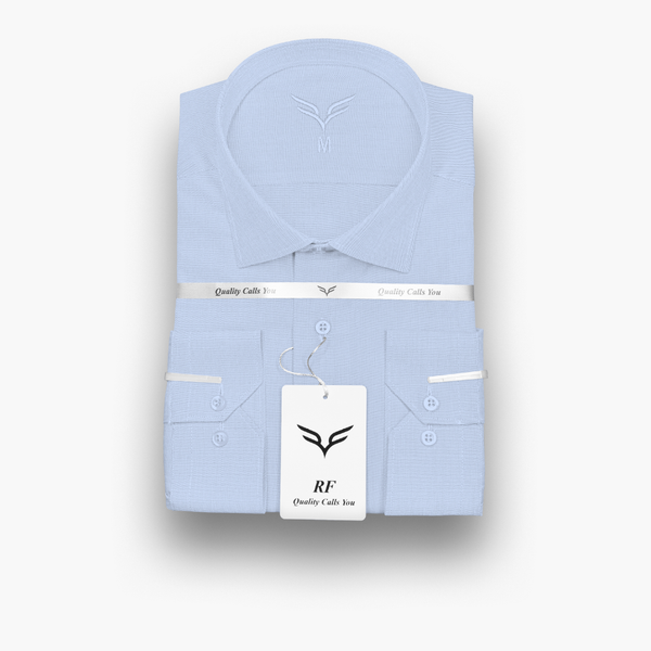 پیراهن مردانه آبی آسمانی روشن فلورا