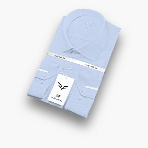 پیراهن مردانه آبی آسمانی روشن فلورا