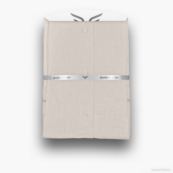 پیراهن مردانه کرم استخوانی پارچه فلورا
