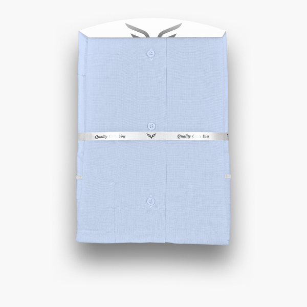 پیراهن مردانه آبی آسمانی روشن فلورا