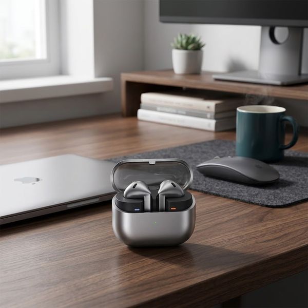 هدفون بلوتوثی سامسونگ مدل Galaxy Buds3 با نویز کنسلینگ فعال (ANC)، نویز کنسلینگ میکروفون (ENC)، درگاه شارژ USB Type-C، با قابلی