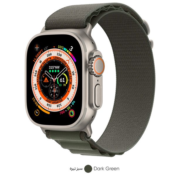 ساعت هوشمند اپل مدل Ultra 49 mm Alpine Loop دارای قابلیت های صفحه نمایش لمسی، کنترل سطح اکسیژن خون، قابلیت مکالمه از طریق بلوتوث