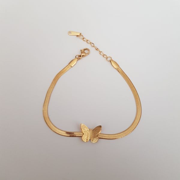 دستبند زنانه استینلس استیل مدل پروانه