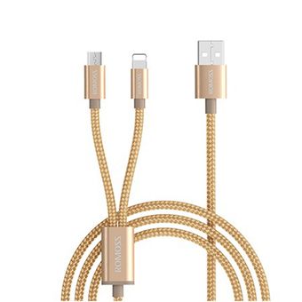 کابل تبدیل USB به لایتنینگ / Micro USB روموس مدل New CB20A طول 1.5 متر