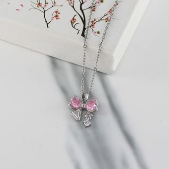 گردنبند زنانه مدل پاپیون کد AAB666