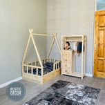 تخت خواب یک نفره روستیک دکور مدل er201 سایز 90x190 سانتی متر