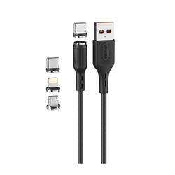 کابل تبدیل USB به MicroUSB/USB-C/لایتنینگ دنمن مدل D18E طول 1 متر
