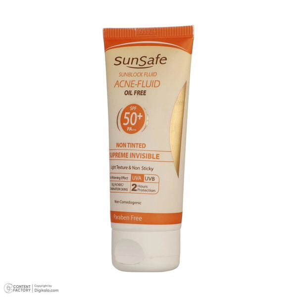 کرم ضدآفتاب بیرنگ سانسیف SPF50 مدل ACNE-FLUID مناسب پوست مختلط، حجم 50 میلیلیتر