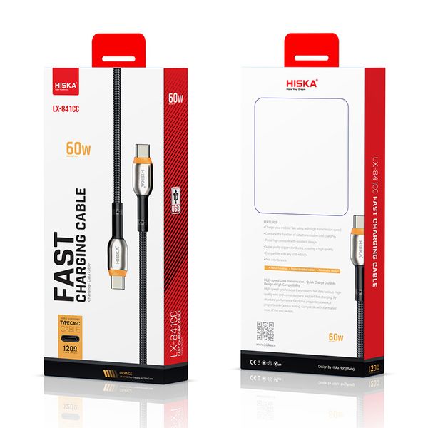 کابل USB-C هیسکا مدل LX-841CC طول 1.2 متر
