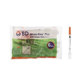 سرنگ انسولین بی دی مدل micro-fine plus حجم 0.5 میلی لیتر بسته 10 عددی*172