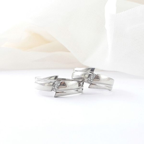 ست انگشتر نقره زنانه و مردانه مدل کامیلا