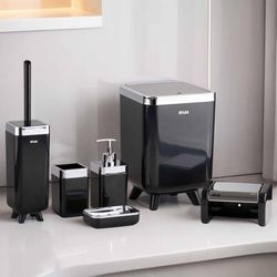 ست سرویس‌بهداشتی 6پارچه کروم اطلس مدل ژیوار کد 713