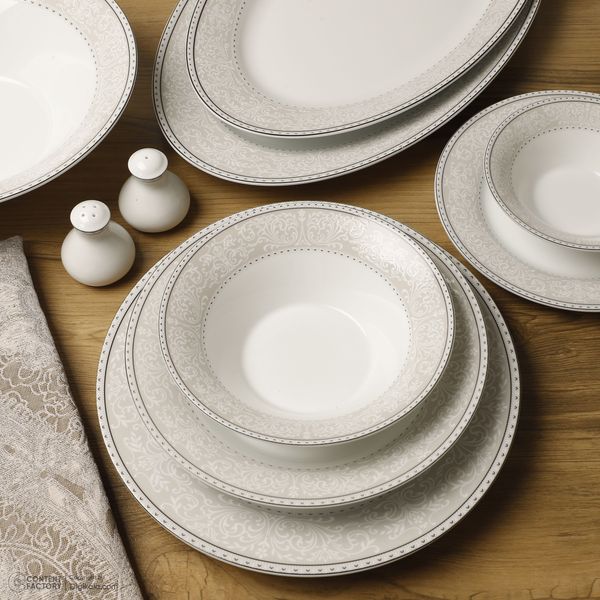 سرویس چینی 35 پارچه غذاخوری چینی زرین ایران طرح شهرزاد مدل ورونا درجه عالی