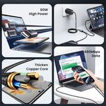 کابل تبدیل USB-C یوسمز مدل sj 740 طول 1.2متر