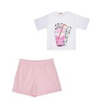 ست تی شرت آستین کوتاه و شلوارک دخترانه مدل MDSS-CH1784