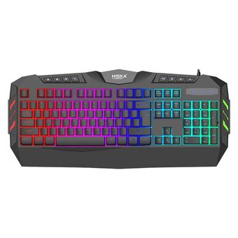 کیبورد گیمینگ هیسکا مدل HX-KEG400 RGB، سوییچ ممبران، Full-Size نورپردازی RGB نوع رابط USB