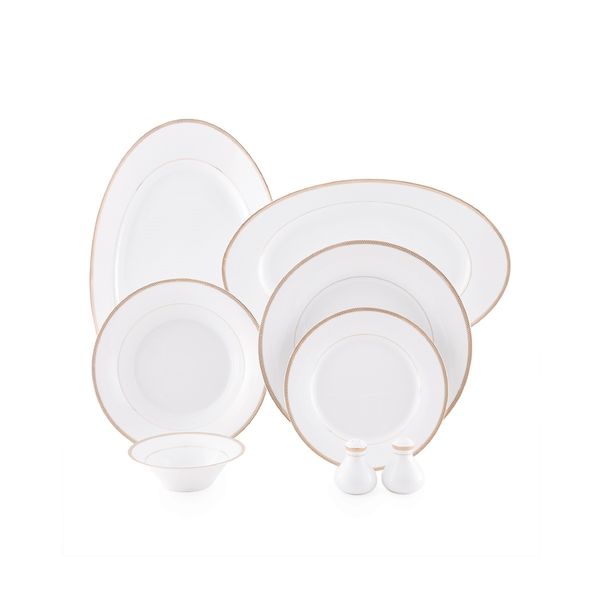 سرویس غذاخوری 108 پارچه چینی زرین ایران سری شهرزاد مدل سپینود درجه یک