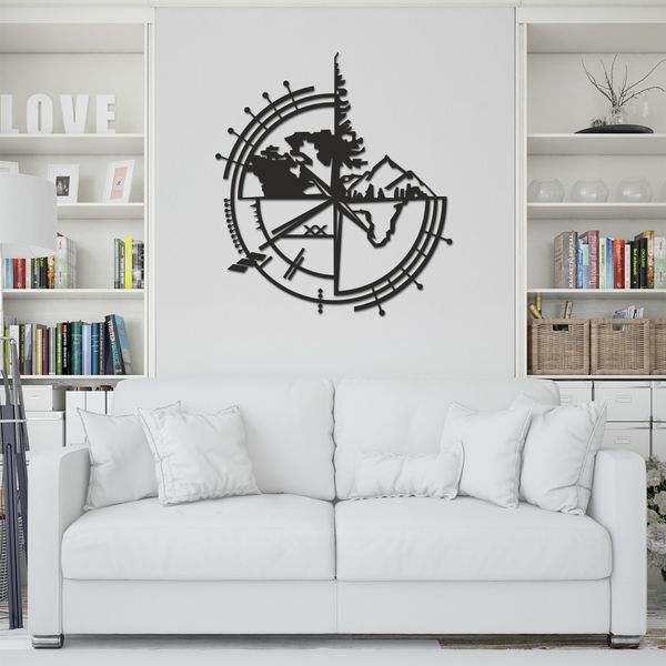 استیکر چوبی طرح جهات جغرافیایی