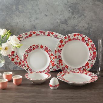 سرویس غذاخوری 28 پارچه چینی زرین ایران سری ایتالیا اف مدل توکیو درجه یک