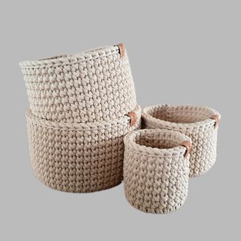 سبد قلاب بافی تریکو مدل نگین مجموعه 4 عددی