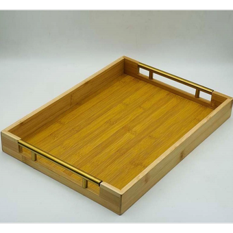 سینی دسته طلایی بامبو