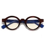 فریم عینک طبی گرد مدل SZ2003 Light Navy Umber مناسب برای صورت گرد و بیضی