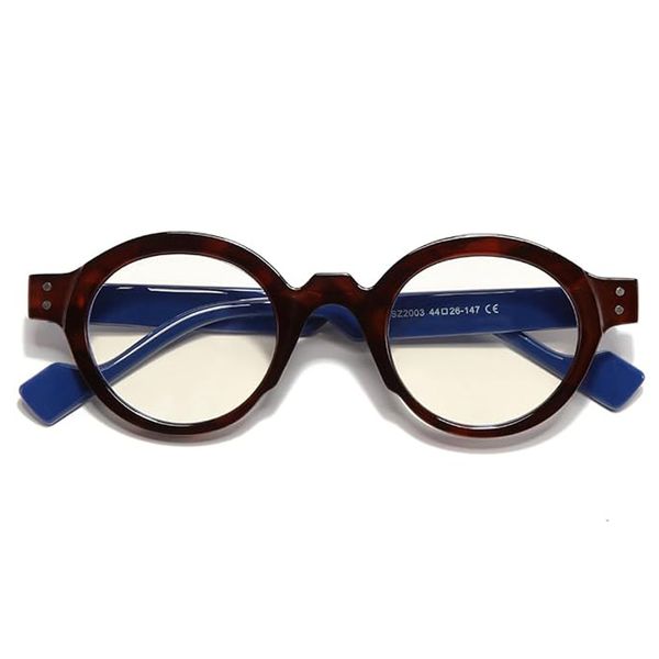 فریم عینک طبی گرد مدل SZ2003 Light Navy Umber مناسب برای صورت گرد و بیضی