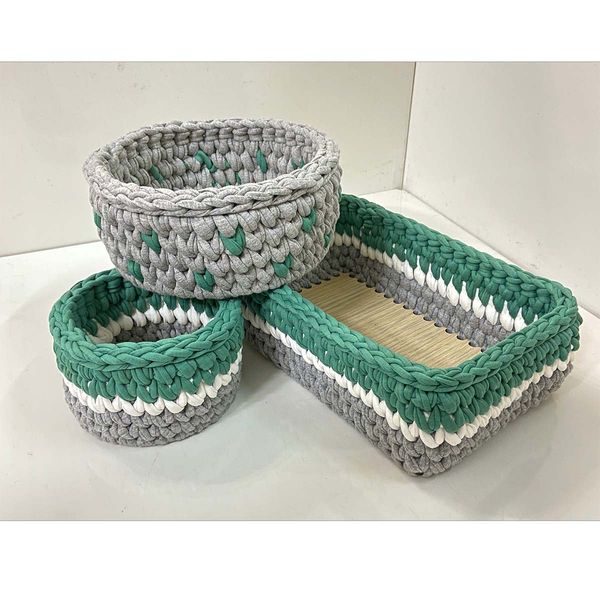 ست سبد وسایل کودک مدل سیسمونی کد Kids Storage Basket-01 مجموعه 3 عددی