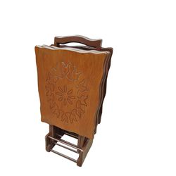 میز عسلی مدل تاشو مستطیل cnc B300 مجموعه 4 عددی