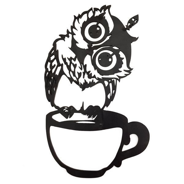 استیکر طرح جغد و لیوان قهوه مدل coffee boof