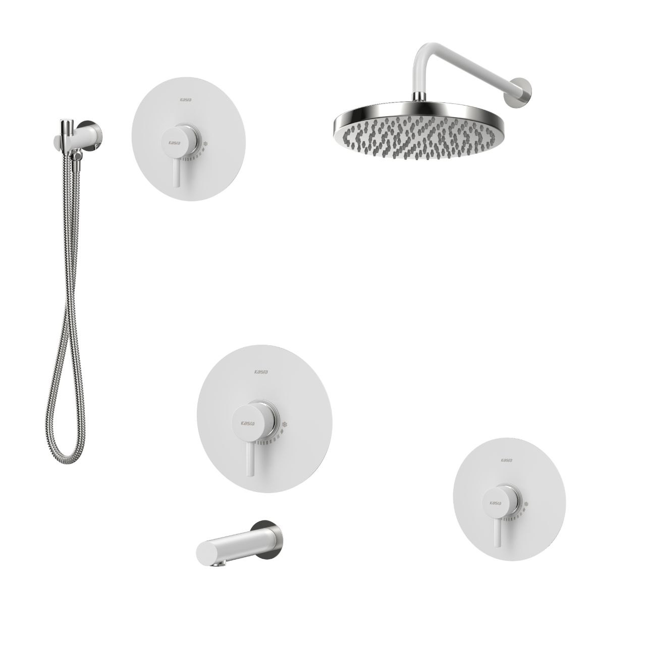 ست شیرآلات کسری مدل کویین توکار سفیدکروم مجموعه 6 عددی(دوش تیپ1-توالت-روشویی)