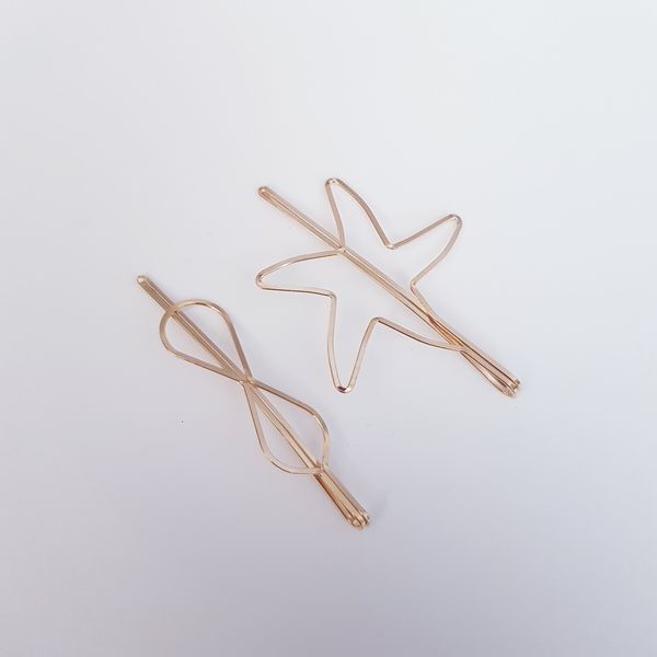 گیره مو زنانه مدل ستاره و بی نهایت بسته 2 عددی