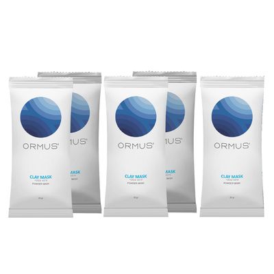 ماسک پودری صورت اورموس مدل کمپلکس خاک رس+ آلوئه ورا وزن 30 گرم بسته 5 عددی