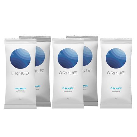 ماسک پودری صورت اورموس مدل کمپلکس خاک رس+ آلوئه ورا وزن 30 گرم بسته 5 عددی
