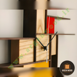 ساعت چوبی دیواری فانتزی ، مدرن و خاص طرح پازلی موندریان کد 611