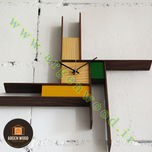 ساعت چوبی دیواری فانتزی ، مدرن و خاص طرح پازلی موندریان کد 612