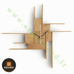 ساعت چوبی دیواری فانتزی ، مدرن و خاص طرح پازلی موندریان کد 613