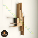 ساعت چوبی دیواری فانتزی ، مدرن و خاص طرح پازلی موندریان کد 613