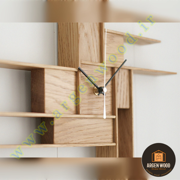 ساعت چوبی دیواری فانتزی ، مدرن و خاص طرح پازلی موندریان کد 613