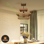 لوستر سقفی چوبی خاص تک شعله