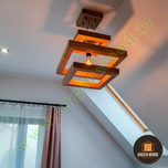 لوستر سقفی چوبی خاص تک شعله