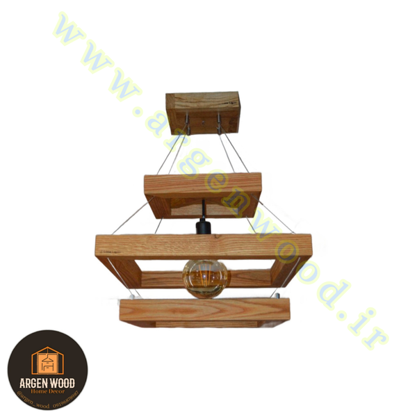 لوستر سقفی چوبی خاص تک شعله
