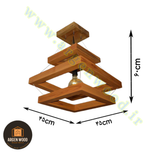 لوستر سقفی چوبی خاص تک شعله