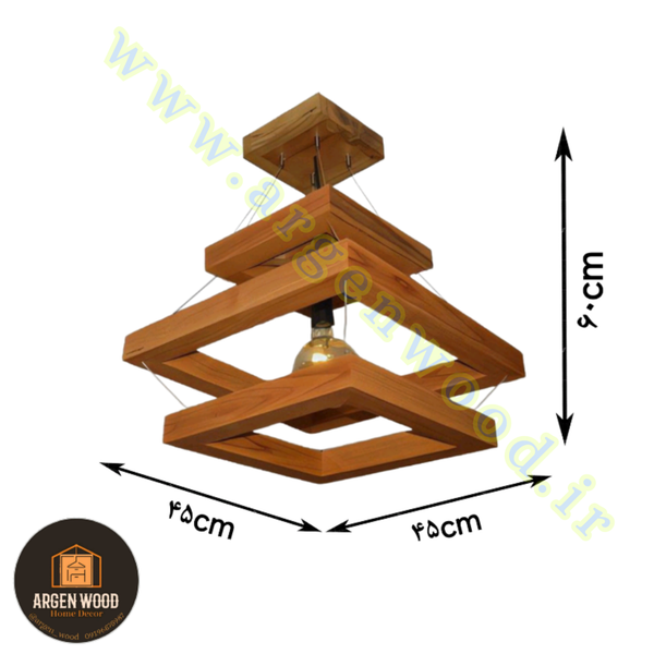 لوستر سقفی چوبی خاص تک شعله
