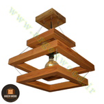 لوستر سقفی چوبی خاص تک شعله