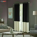مجموعه دو عددی پرده کتان دورنگ مدل Kd12