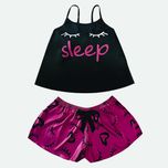 لباس خواب زنانه مدل Sleep رنگ مشکی