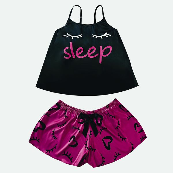لباس خواب زنانه مدل Sleep رنگ مشکی