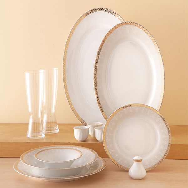 سرویس غذاخوری 108 پارچه چینی زرین ایران سری شهرزاد مدل رومینا درجه یک